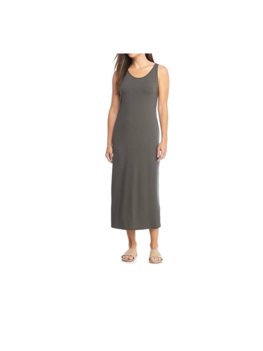 Eileen Fisher  Viscose Jersey Scoop Neck Maxi Dress Women’s L EUC